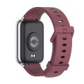 For Xiaomi Mi Band 8 Pro Mijobs Silicone Breathable Watch Band(Wine Red+Silver)
