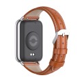 For Xiaomi Mi Band 8 Pro Mijobs Genuine Leather Slim Watch Band(Orange Silver)