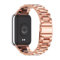 For Xiaomi Mi Band 8 Pro Mijobs Three-Bead Stainless Steel Watch Band(Rose Gold)