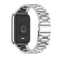 For Xiaomi Mi Band 8 Pro Mijobs Three-Bead Stainless Steel Watch Band(Silver)