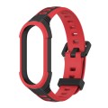 For Xiaomi Mi Band 8 MIJOBS Unibody Two Color Silicone Watch Band(Black Red)
