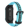 For Xiaomi Mi Band 8 MIJOBS Unibody Two Color Silicone Watch Band(Black Blue)