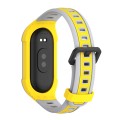 For Xiaomi Mi Band 8 MIJOBS Unibody Two Color Silicone Watch Band(Yellow Grey)