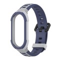 For Xiaomi Mi Band 8 MIJOBS Unibody Two Color Silicone Watch Band(Grey Midnight Blue)