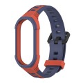 For Xiaomi Mi Band 8 MIJOBS Unibody Two Color Silicone Watch Band(Orang Midnight Blue)
