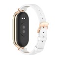 For Xiaomi Mi Band 8 Mijobs First Layer Cowhide Watch Band(White Rose Gold)