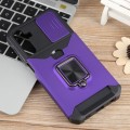 For Samsung Galaxy A15 Camera Shield Card Slot PC+TPU Phone Case(Purple)