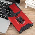 For Samsung Galaxy S24 Ultra 5G Camera Shield Card Slot PC+TPU Phone Case(Red)