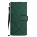 For iPhone 15 Pro Max Rhombic Grid Texture Leather Phone Case(Green)
