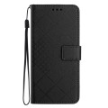 For iPhone 15 Pro Rhombic Grid Texture Leather Phone Case(Black)
