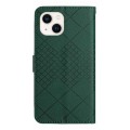 For iPhone 15 Plus Rhombic Grid Texture Leather Phone Case(Green)