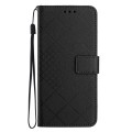 For iPhone 15 Rhombic Grid Texture Leather Phone Case(Black)