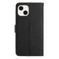 For iPhone 15 Rhombic Grid Texture Leather Phone Case(Black)