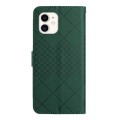 For iPhone 12 / 12 Pro Rhombic Grid Texture Leather Phone Case(Green)