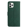For iPhone 11 Pro Rhombic Grid Texture Leather Phone Case(Green)