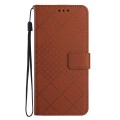 For iPhone SE 2024 Rhombic Grid Texture Leather Phone Case(Brown)