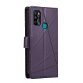 For Infinix Hot 9 Play PU Genuine Leather Texture Embossed Line Phone Case(Purple)