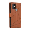 For Infinix Hot 10 PU Genuine Leather Texture Embossed Line Phone Case(Brown)