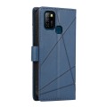 For Infinix Hot 10 Lite PU Genuine Leather Texture Embossed Line Phone Case(Blue)