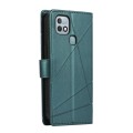 For Infinix Hot 10i PU Genuine Leather Texture Embossed Line Phone Case(Green)