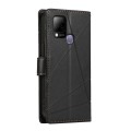 For Infinix Hot 10s PU Genuine Leather Texture Embossed Line Phone Case(Black)