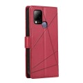 For Infinix Hot 10s PU Genuine Leather Texture Embossed Line Phone Case(Red)