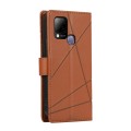 For Infinix Hot 10s PU Genuine Leather Texture Embossed Line Phone Case(Brown)