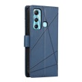 For Infinix Hot 11 PU Genuine Leather Texture Embossed Line Phone Case(Blue)