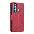 For Infinix Hot 11 PU Genuine Leather Texture Embossed Line Phone Case(Red)