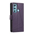 For Infinix Hot 11 PU Genuine Leather Texture Embossed Line Phone Case(Purple)