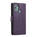For Infinix Hot 11 Play PU Genuine Leather Texture Embossed Line Phone Case(Purple)