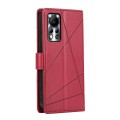 For Infinix Hot 11s NFC PU Genuine Leather Texture Embossed Line Phone Case(Red)