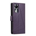For Infinix Hot 11s NFC PU Genuine Leather Texture Embossed Line Phone Case(Purple)