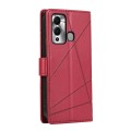 For Infinix Hot 12 Play PU Genuine Leather Texture Embossed Line Phone Case(Red)