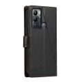 For Infinix Hot 12i PU Genuine Leather Texture Embossed Line Phone Case(Black)