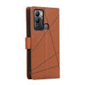 For Infinix Hot 12i PU Genuine Leather Texture Embossed Line Phone Case(Brown)