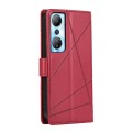 For Infinix Hot 20 4G PU Genuine Leather Texture Embossed Line Phone Case(Red)