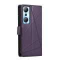 For Infinix Hot 20 4G PU Genuine Leather Texture Embossed Line Phone Case(Purple)