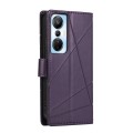 For Infinix Hot 20s PU Genuine Leather Texture Embossed Line Phone Case(Purple)