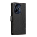 For Infinix Hot 30 PU Genuine Leather Texture Embossed Line Phone Case(Black)