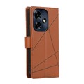 For Infinix Hot 30 PU Genuine Leather Texture Embossed Line Phone Case(Brown)