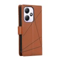For Infinix Hot 30 Play PU Genuine Leather Texture Embossed Line Phone Case(Brown)