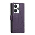 For Infinix Hot 30i PU Genuine Leather Texture Embossed Line Phone Case(Purple)