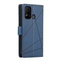 For Itel P37 PU Genuine Leather Texture Embossed Line Phone Case(Blue)