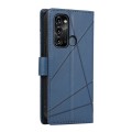 For Itel S17 PU Genuine Leather Texture Embossed Line Phone Case(Blue)
