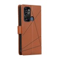 For Itel S17 PU Genuine Leather Texture Embossed Line Phone Case(Brown)