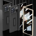 For Xiaomi Mix Fold 3 GKK Magnetic Hinge Flip Leather Phone Case with Holder(Carbon Fiber)