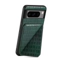 For Google Pixel 6 Denior Crocodile Texture Holder Electroplating Phone Case(Green)