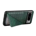 For Google Pixel 6 Denior Crocodile Texture Holder Electroplating Phone Case(Green)