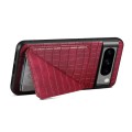 For Google Pixel 6 Pro Denior Crocodile Texture Holder Electroplating Phone Case(Red)